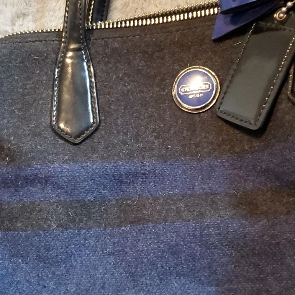 Coach Wool Satchel Hand Bag - Picture 15 of 16